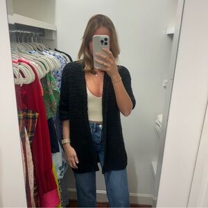 Chico's Black Open-Front Cardigan